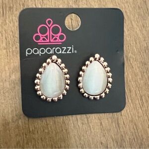 Paparazzi Rose Gold Teardrop White Stone Stud Earrings NWT